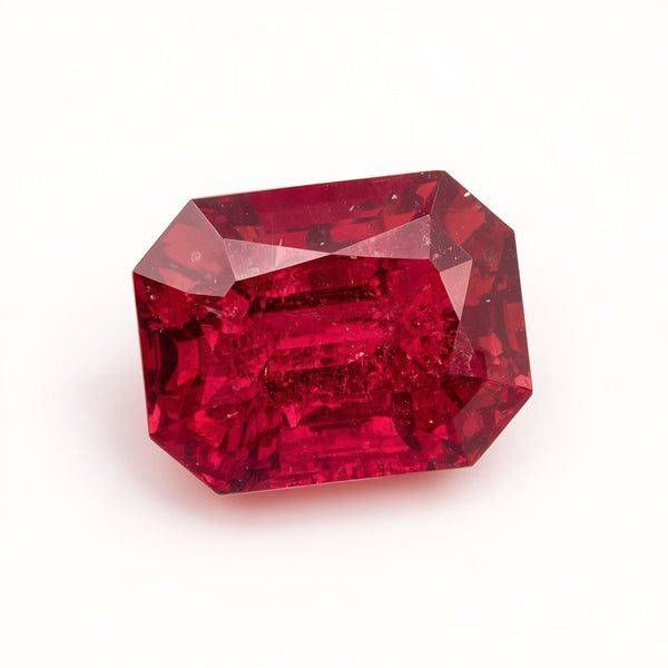 Ruby (GF) 1PC Large 10x14 MM Emerald Faceted Pink Genuine Precious Loose Gems