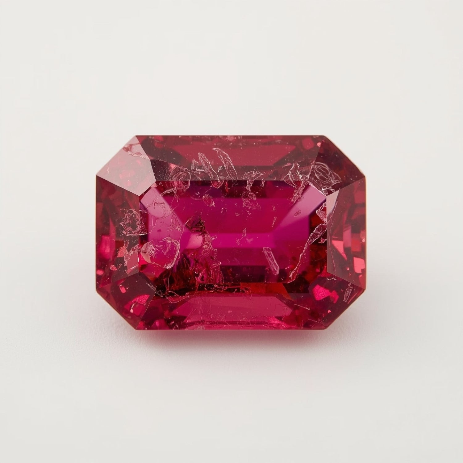 Ruby (GF) 1PC Medium 7x10 MM Emerald Faceted Pink Lustrous Precious Gems