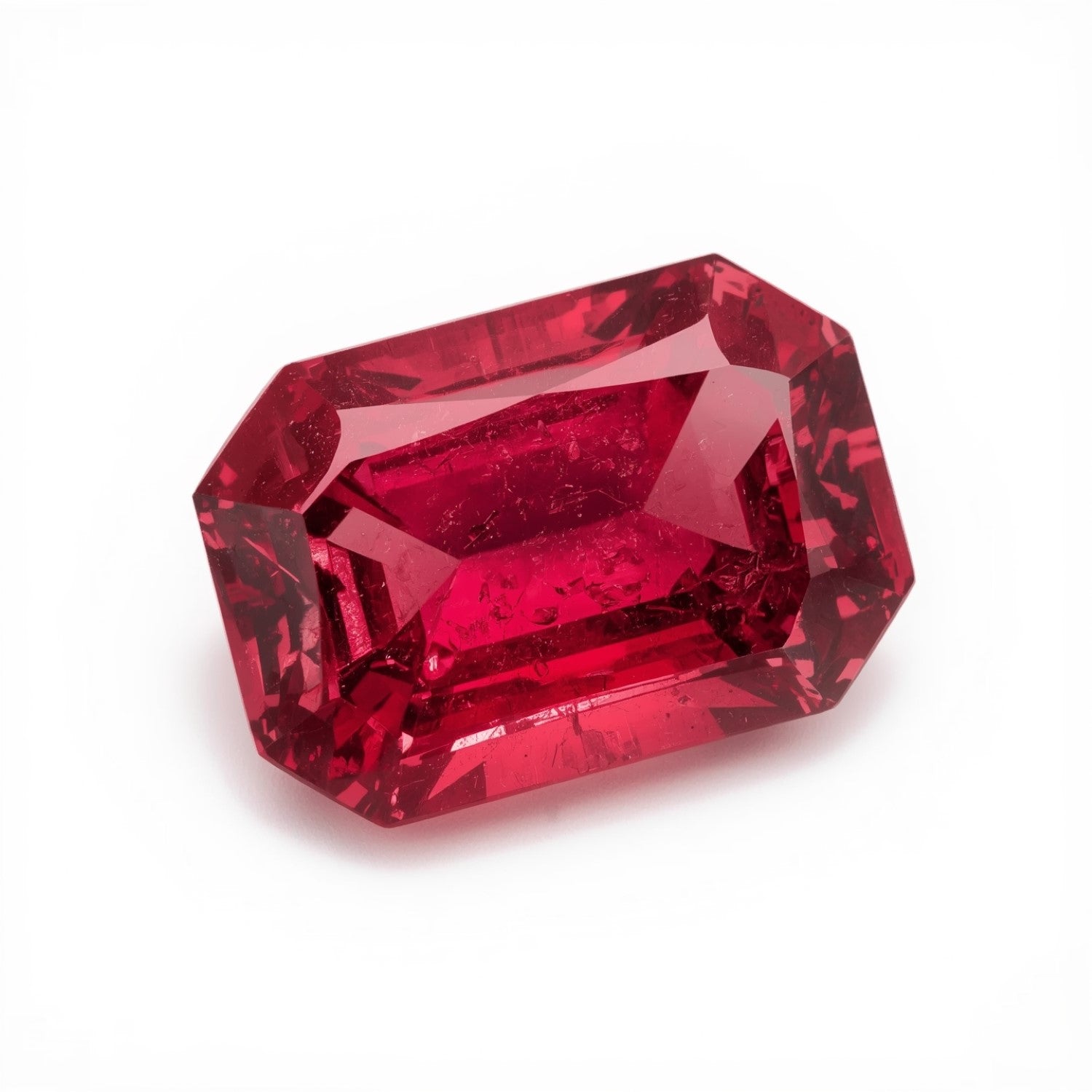 Ruby (GF) 1PC Small 7x9 MM Emerald Faceted Pink Luster Precious Loose Gemstones Main image