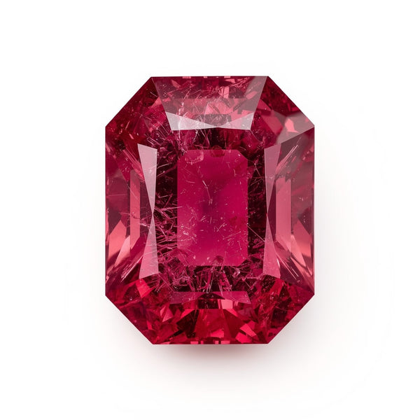 Ruby (GF) 1PC Small 7x9 MM Emerald Faceted Pink Luster Precious Loose Gemstones