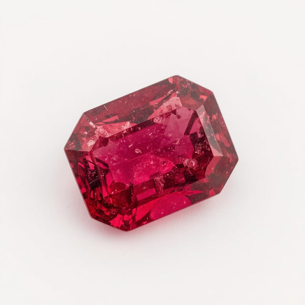 Ruby (GF) 1PC Large 8x12 MM Emerald Faceted Pink High-Quality Precious Loose Gemstones