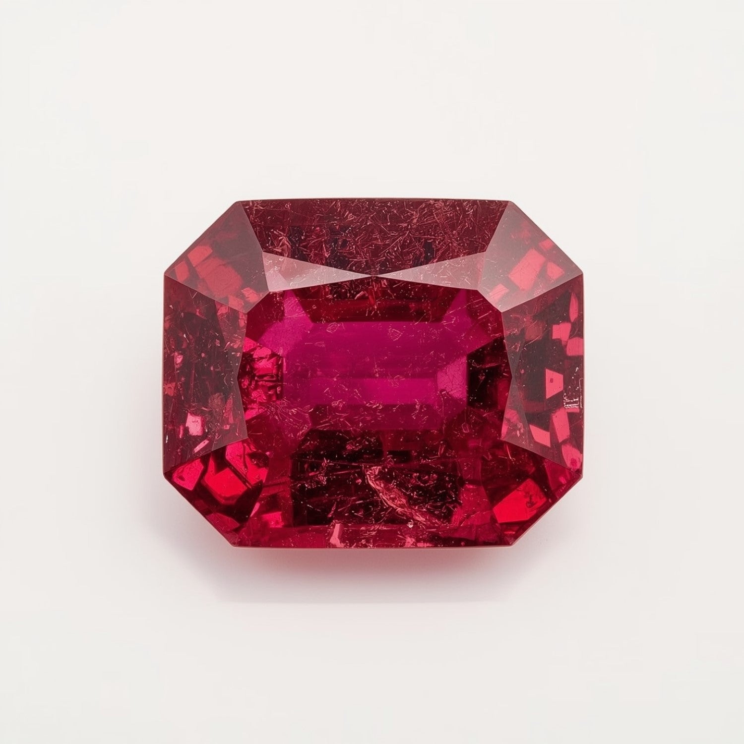 Ruby (GF) 1PC Large 8x12 MM Emerald Faceted Pink High-Quality Precious Loose Gemstones