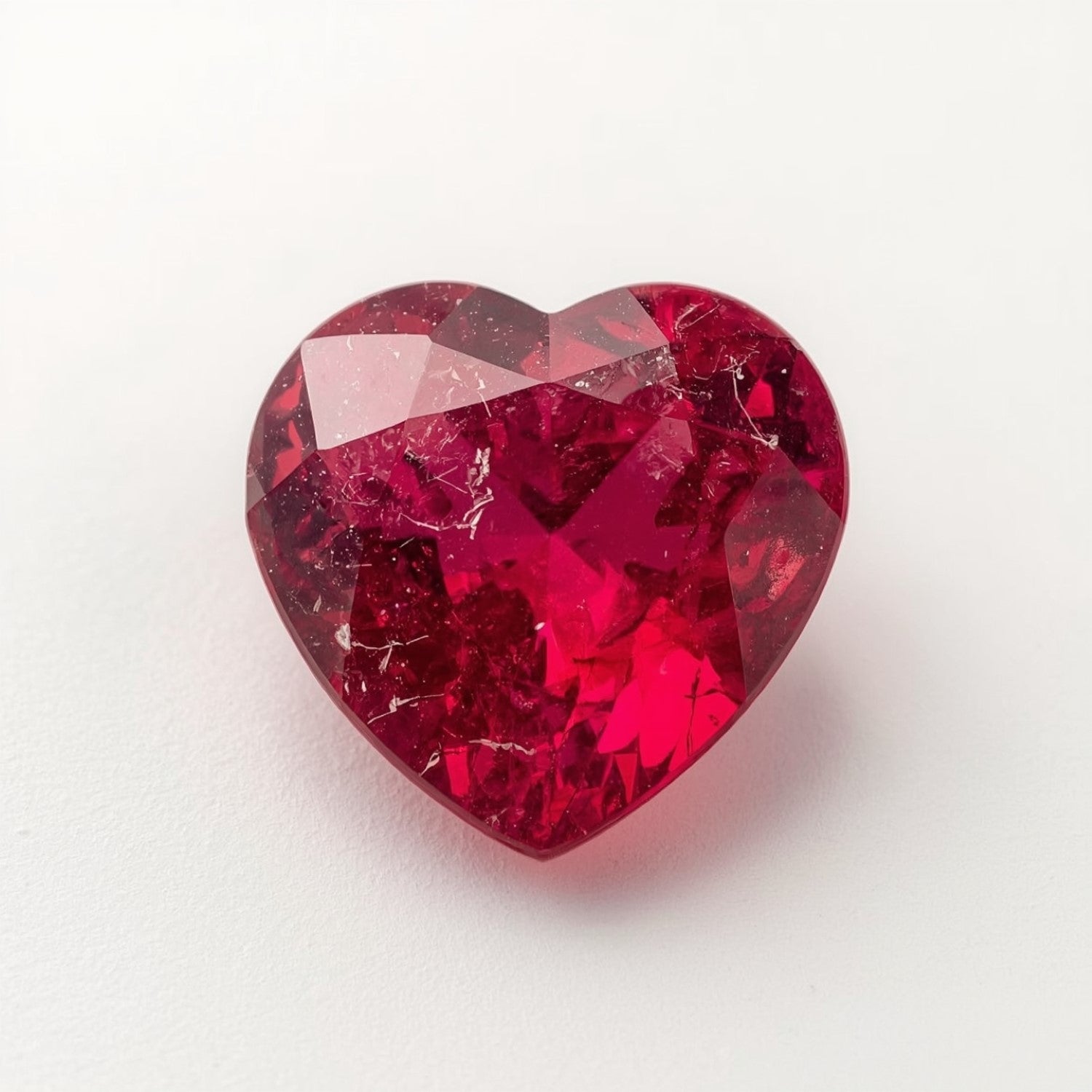Ruby (GF) 1PC Large 10x10 MM Heart Faceted Pink Shine Precious Loose Gemstones