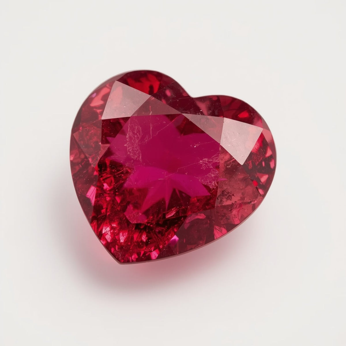 Ruby (GF) 1PC Large 11x11 MM Heart Faceted Pink Fine Precious Gems