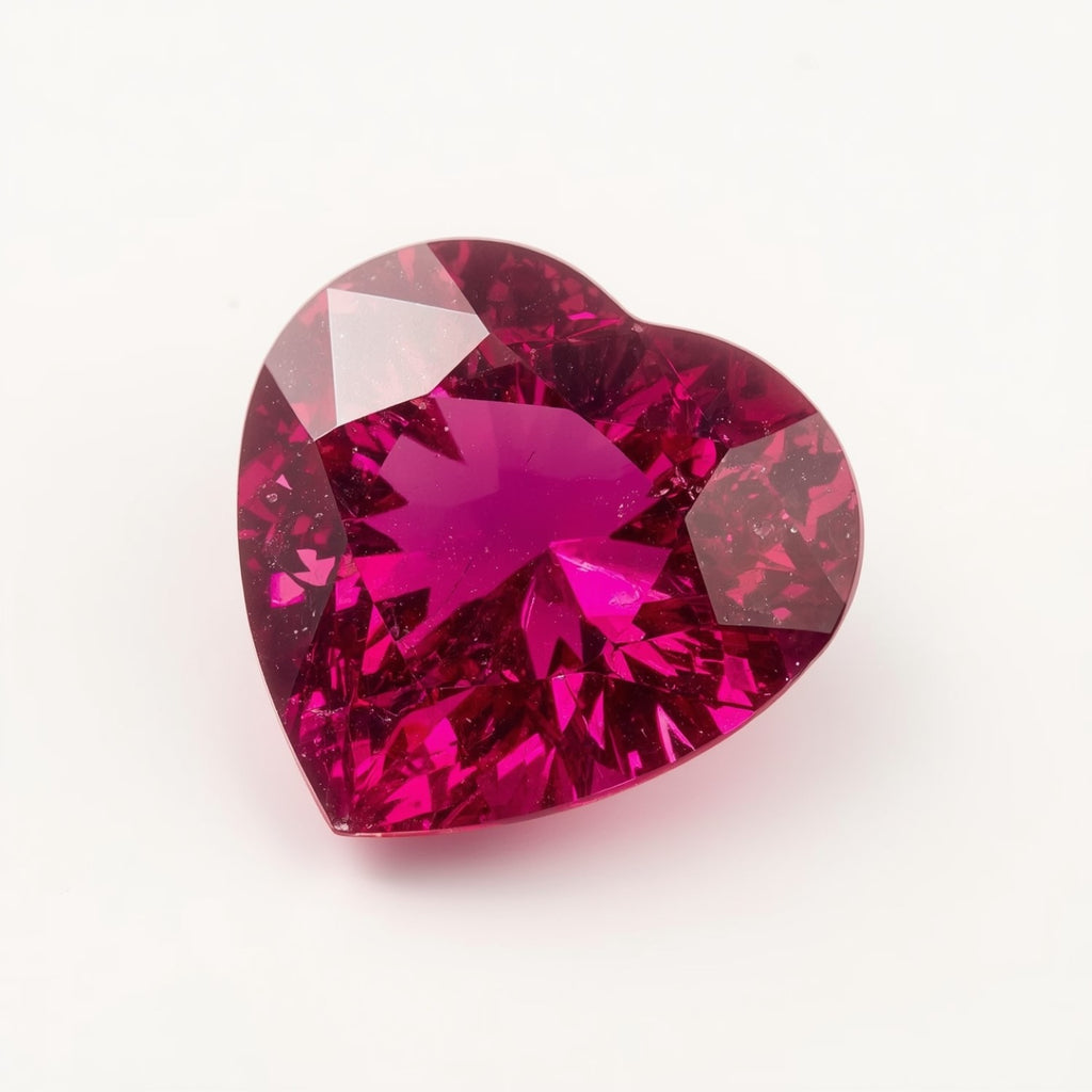 Ruby (GF) 1PC Chunky 15x15 MM Heart Faceted Pink Superior Precious Gems