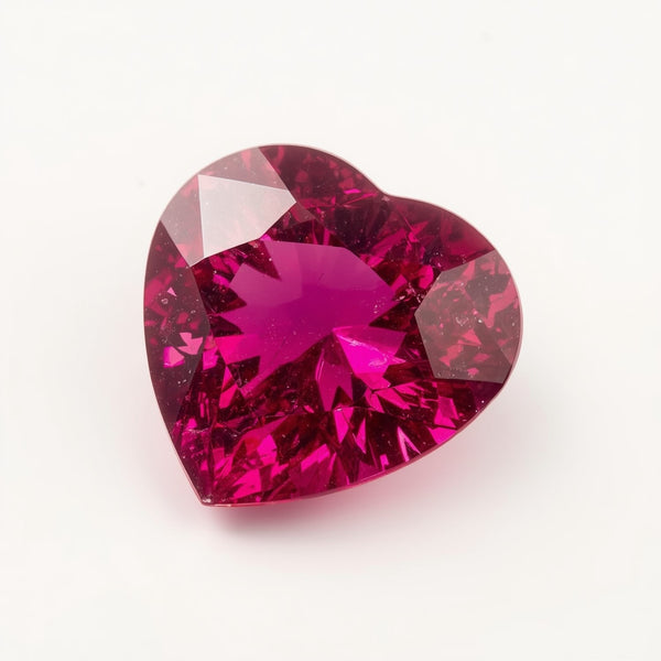 Ruby (GF) 1PC Chunky 15x15 MM Heart Faceted Pink Superior Precious Gems