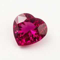 Ruby (GF) 1PC Chunky 15x15 MM Heart Faceted Pink Superior Precious Gems