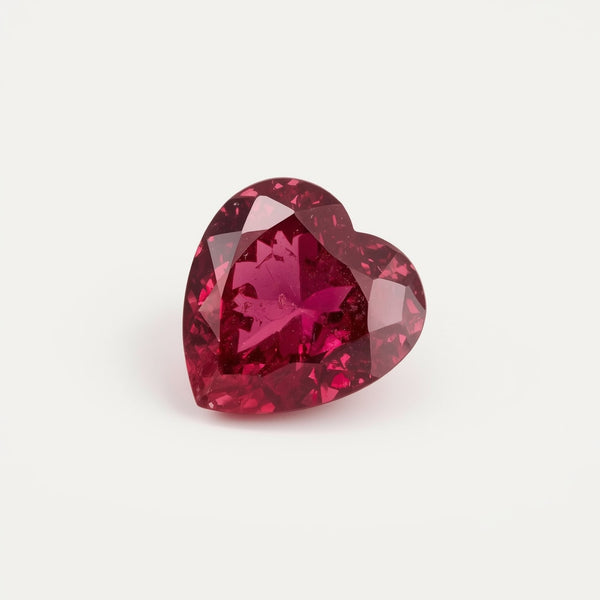 Ruby (GF) 1PC Small 7x7 MM Heart Faceted Pink Splendid Precious Gems