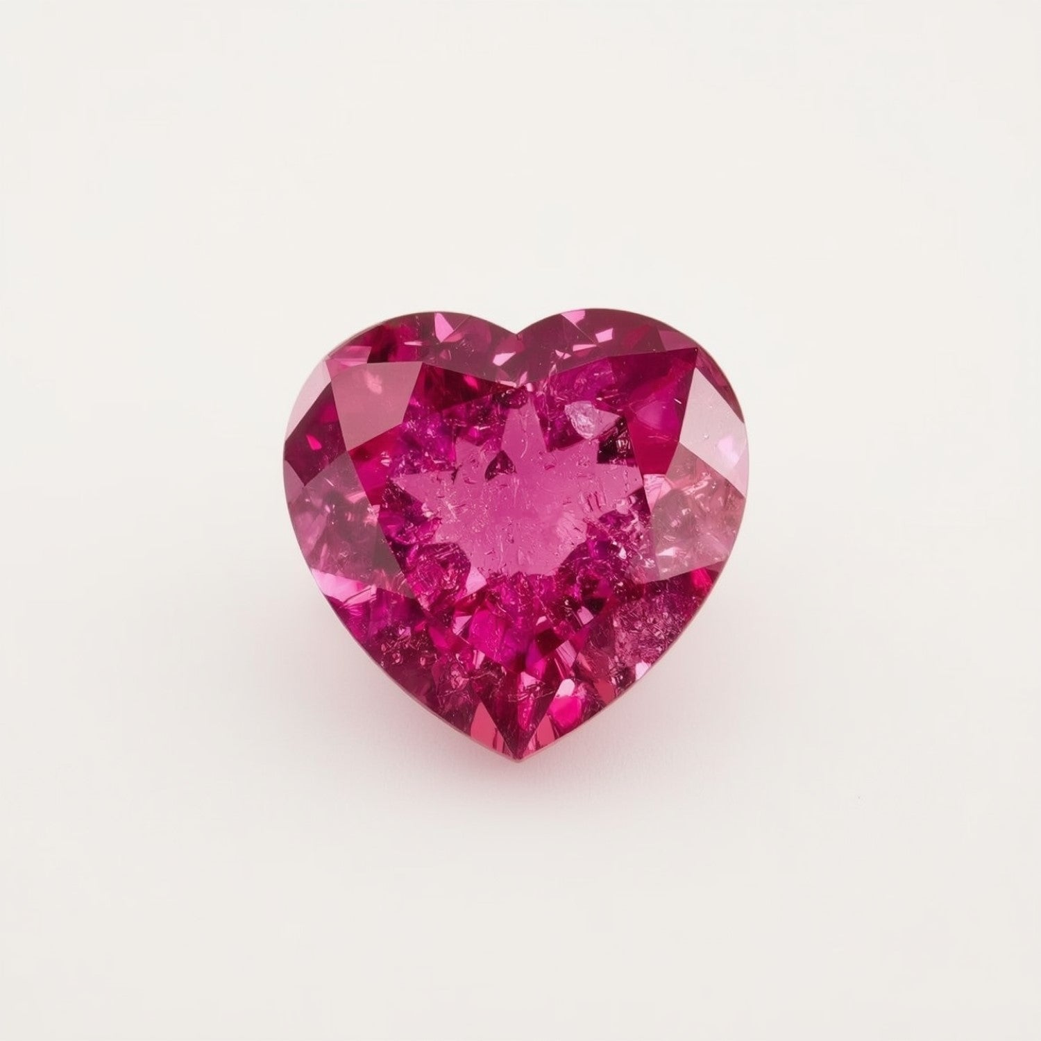 Ruby (GF) 1PC Small 7x7 MM Heart Faceted Pink Splendid Precious Gems
