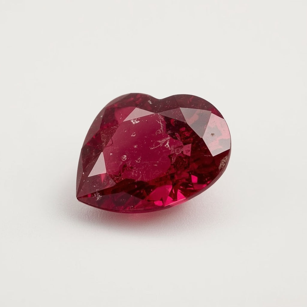 Ruby (GF) 1PC Small 8x8 MM Heart Faceted Pink Luster Precious Loose Gems