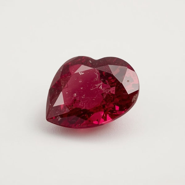 Ruby (GF) 1PC Small 8x8 MM Heart Faceted Pink Luster Precious Loose Gems