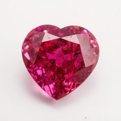 Ruby (GF) 1PC Medium 9x9 MM Heart Faceted Pink Lustrous Precious Loose Gemstone