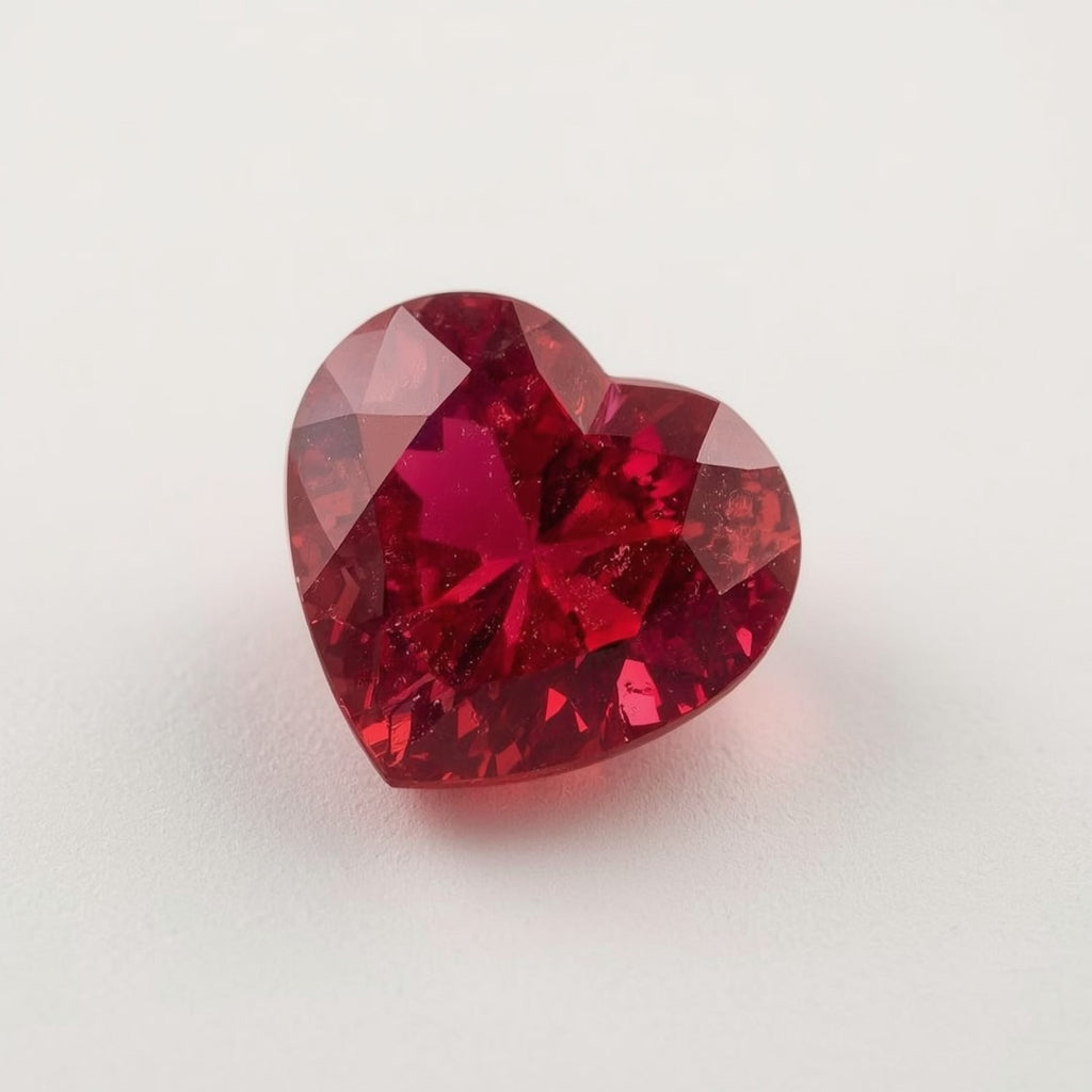 Ruby (GF) 1PC Medium 9x9 MM Heart Faceted Pink Lustrous Precious Loose Gemstone