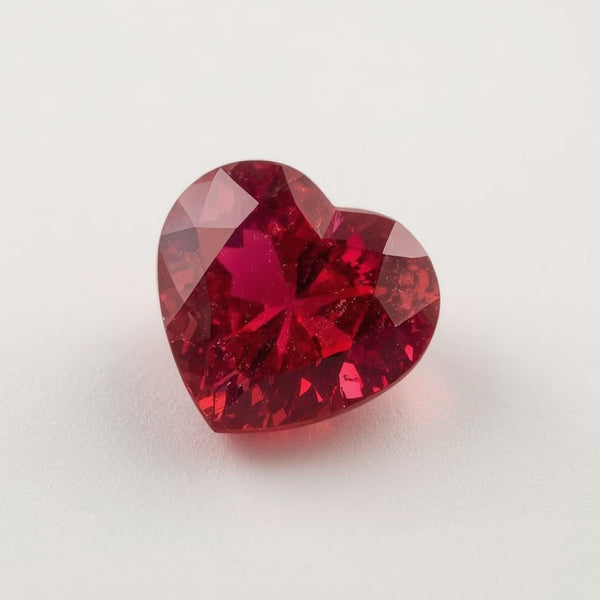 Ruby (GF) 1PC Medium 9x9 MM Heart Faceted Pink Lustrous Precious Loose Gemstone