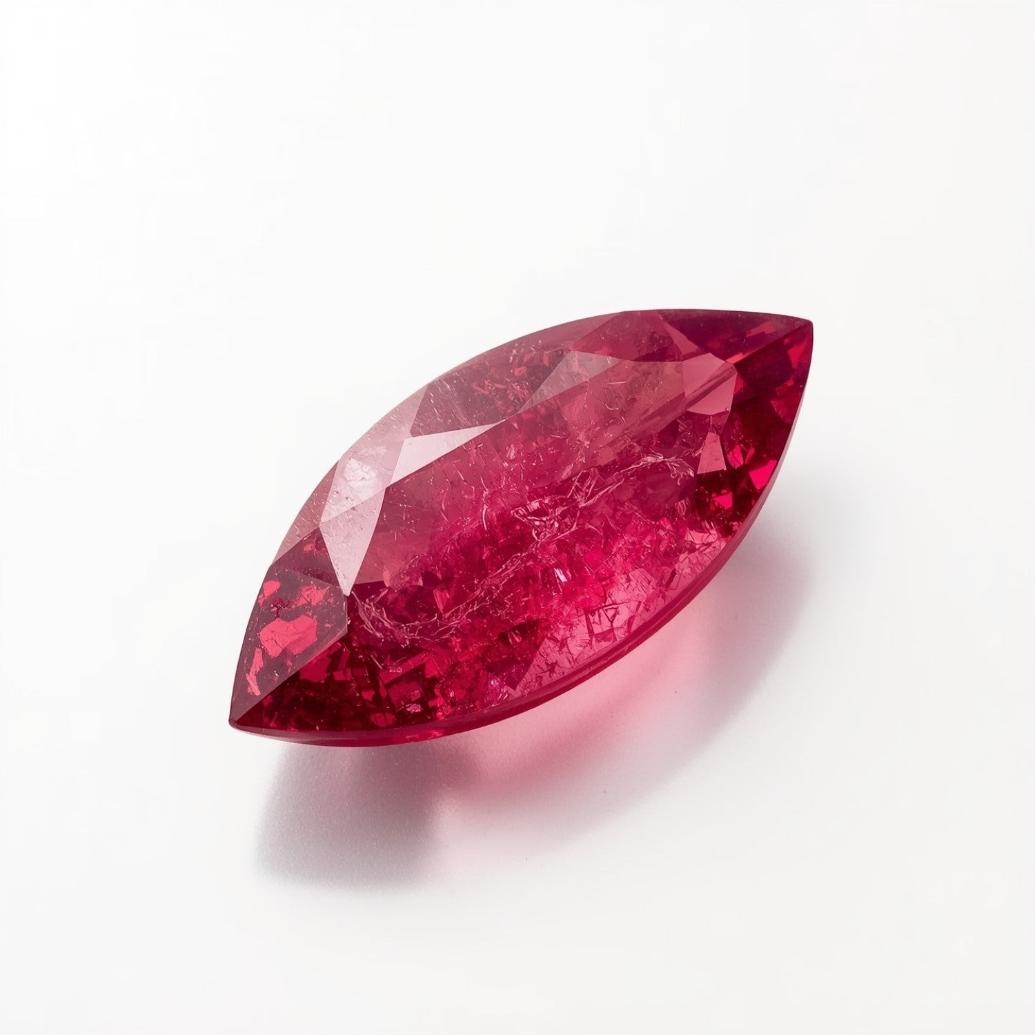 Ruby (GF) 1PC Tiny 3x6 MM Marquise Faceted Pink Fiery Precious Loose Gemstone Huvudsaklig produktbild