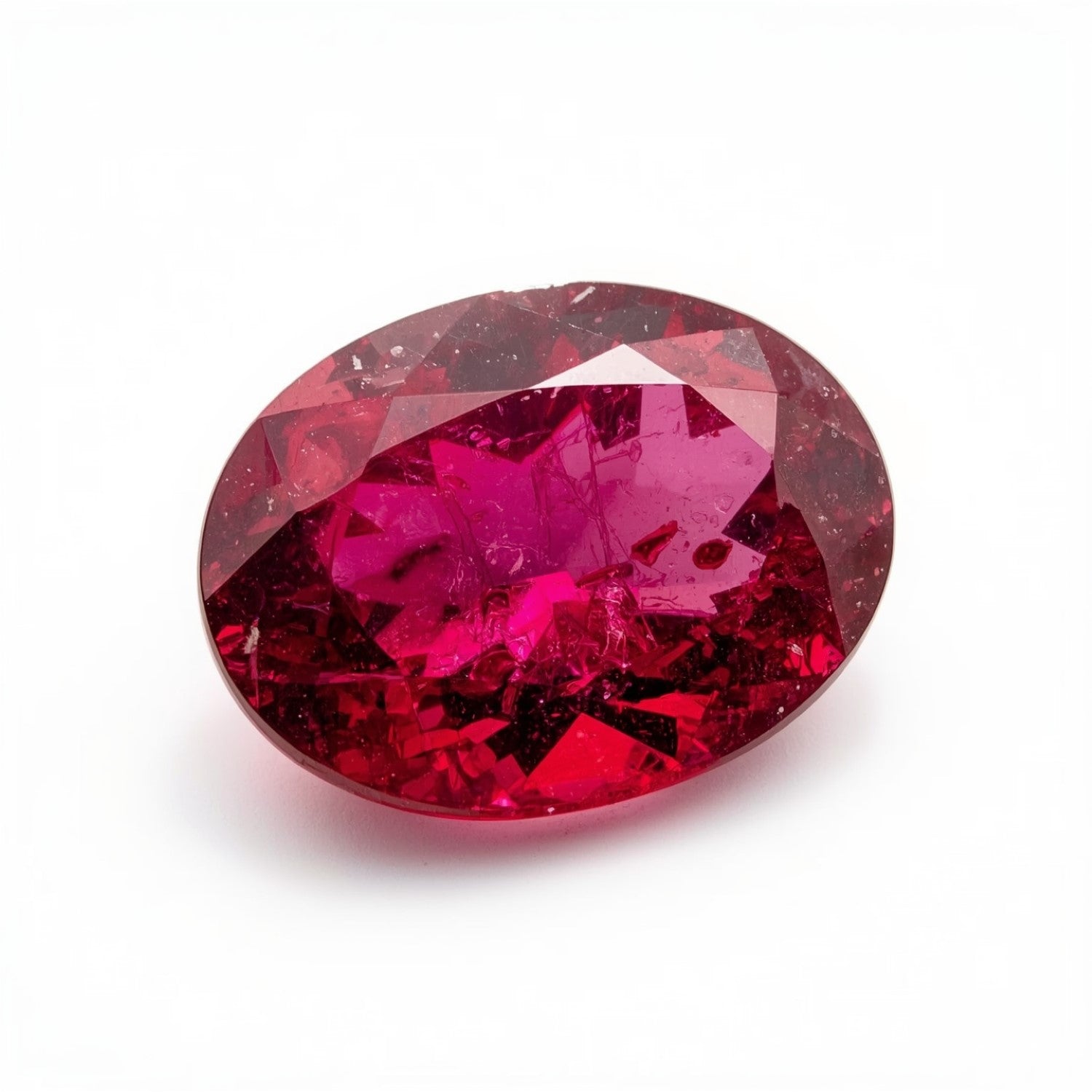 Ruby (GF) 1PC Chunky 12x16 MM Oval Faceted Pink Fiery Precious Loose Gemstone