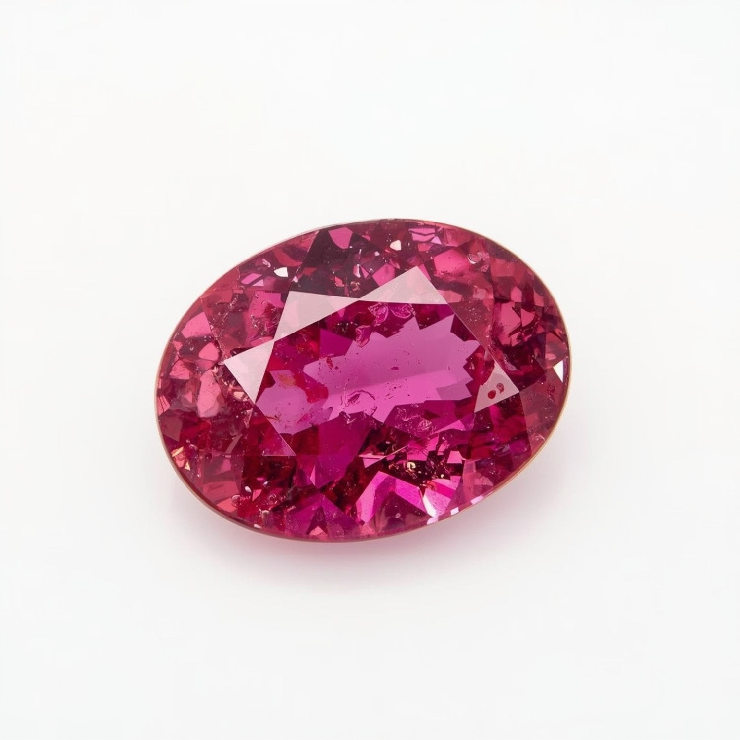 Ruby (GF) 1PC Small 7x9 MM Oval Faceted Pink Shine Precious Loose Gemstones Huvudsaklig produktbild
