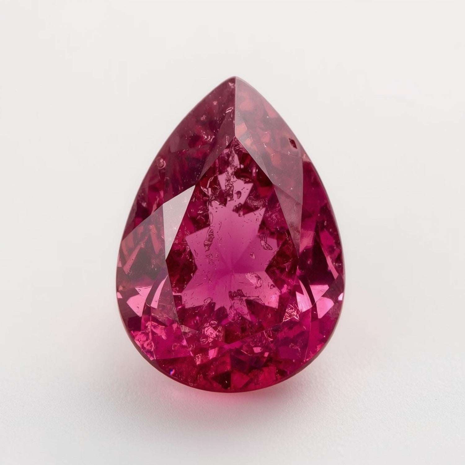 Ruby (GF) 1PC Chunky 12x16 MM Pear Faceted Pink Natural Precious Gems