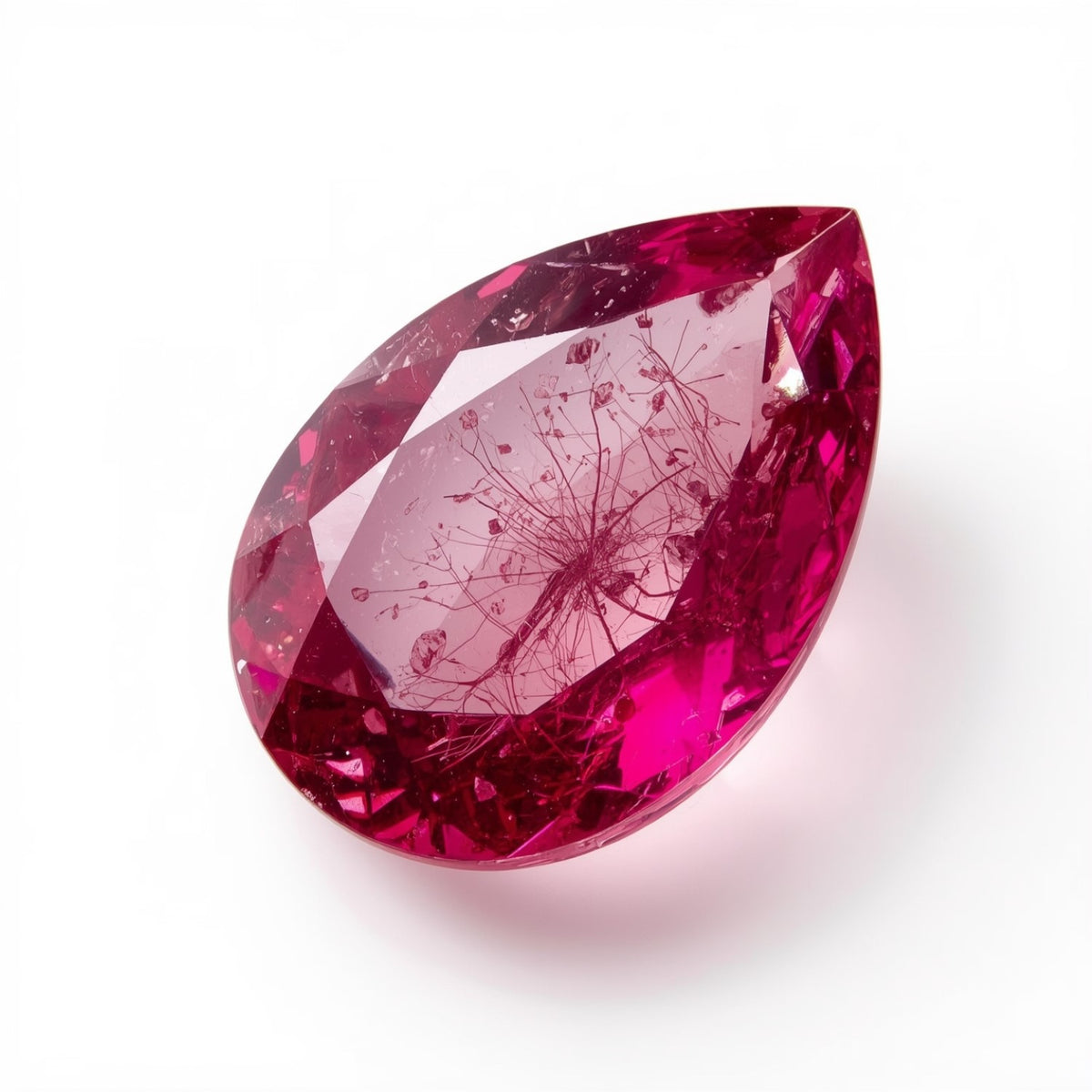 Ruby (GF) 1PC Chunky 15x20 MM Pear Faceted Pink Superior Precious Loose Gemstone