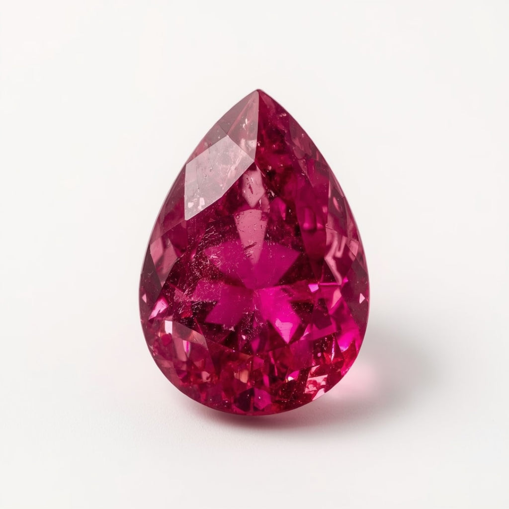 Ruby (GF) 1PC Medium 8x10 MM Pear Faceted Pink Luster Precious Loose Gemstones