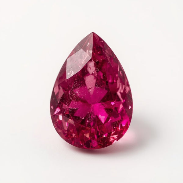 Ruby (GF) 1PC Medium 8x10 MM Pear Faceted Pink Luster Precious Loose Gemstones