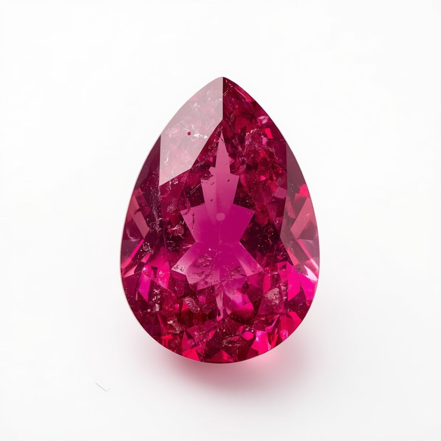 Ruby (GF) 1PC Large 9x11 MM Pear Faceted Pink Lustrous Precious Gems Hoofdafbeelding