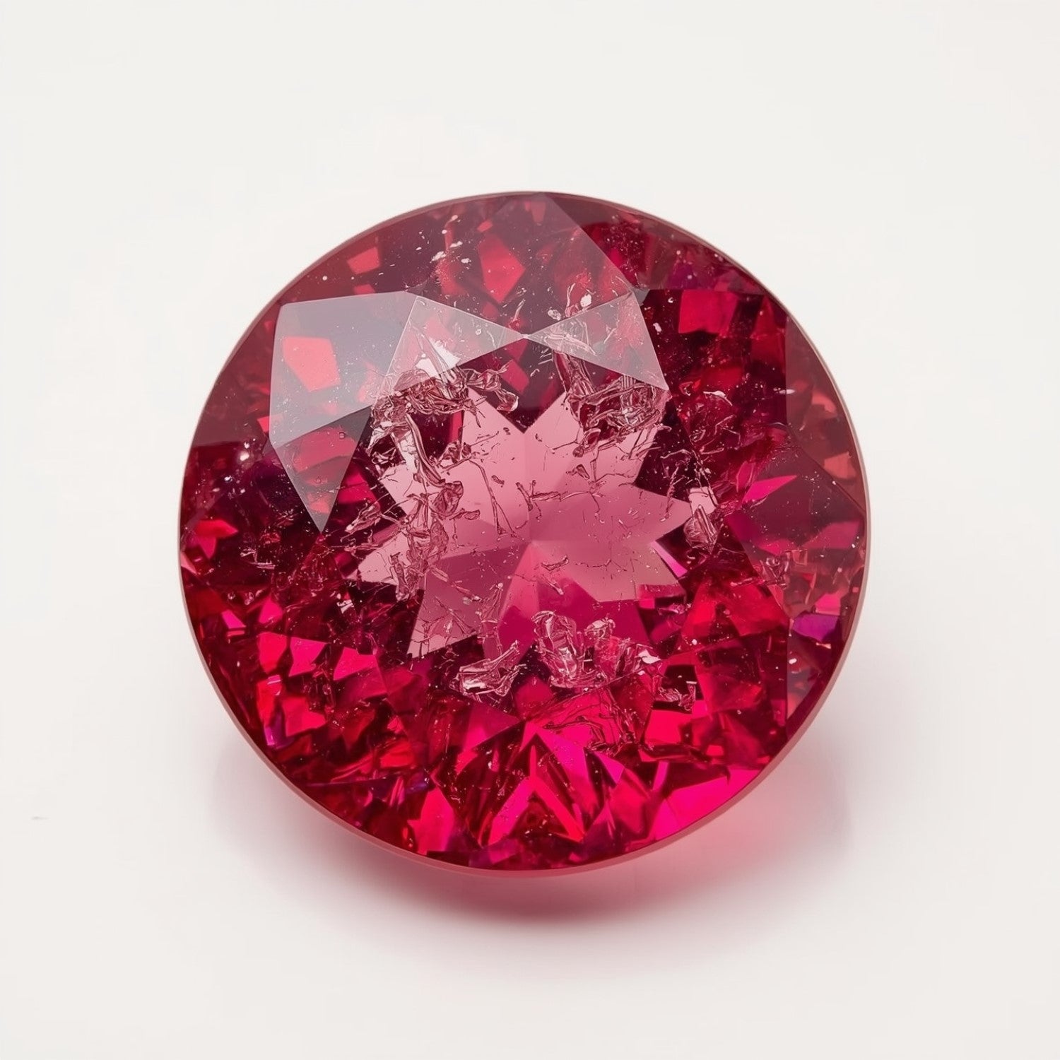 Ruby (GF) 1PC Chunky 14x14 MM Round Faceted Pink Genuine Precious Loose Gemstones Главное изображение товара