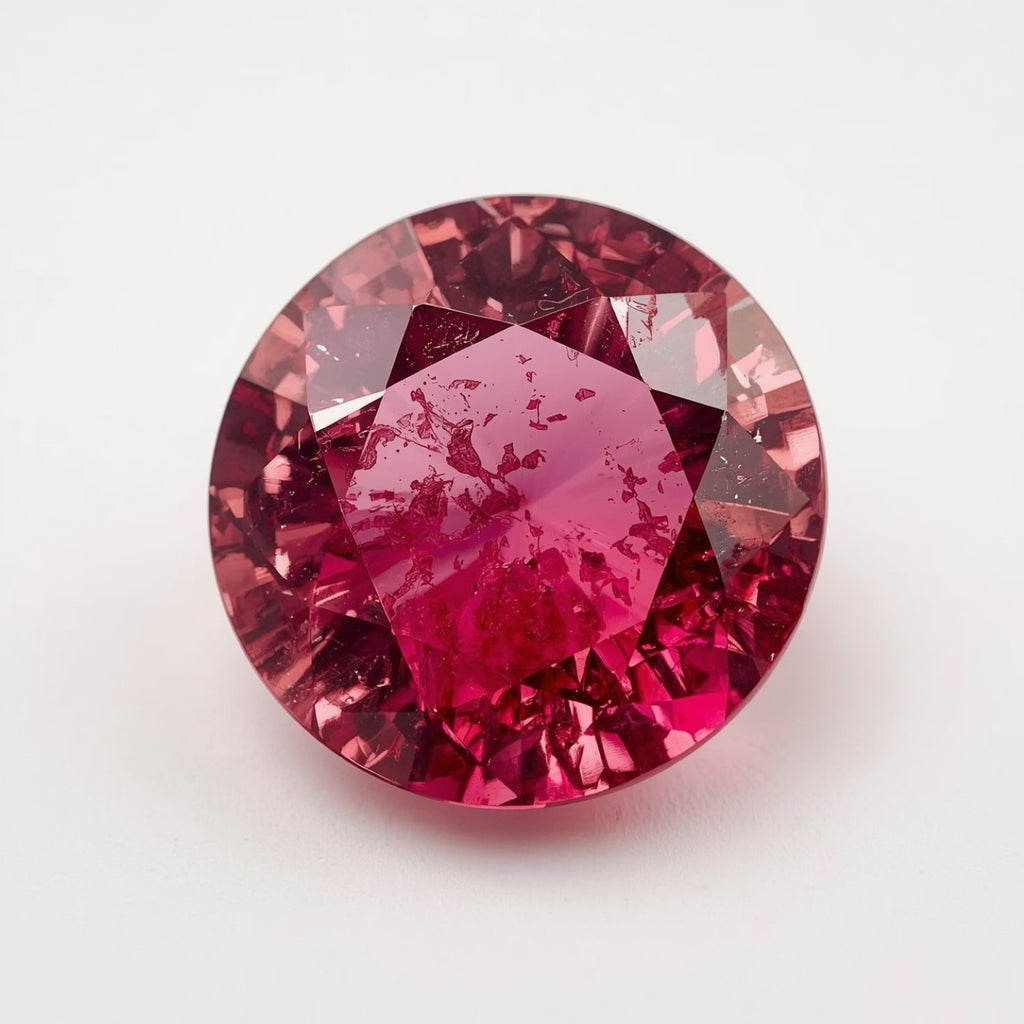 Ruby (GF) 1PC Chunky 14x14 MM Round Faceted Pink Genuine Precious Loose Gemstones