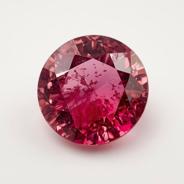 Ruby (GF) 1PC Chunky 14x14 MM Round Faceted Pink Genuine Precious Loose Gemstones