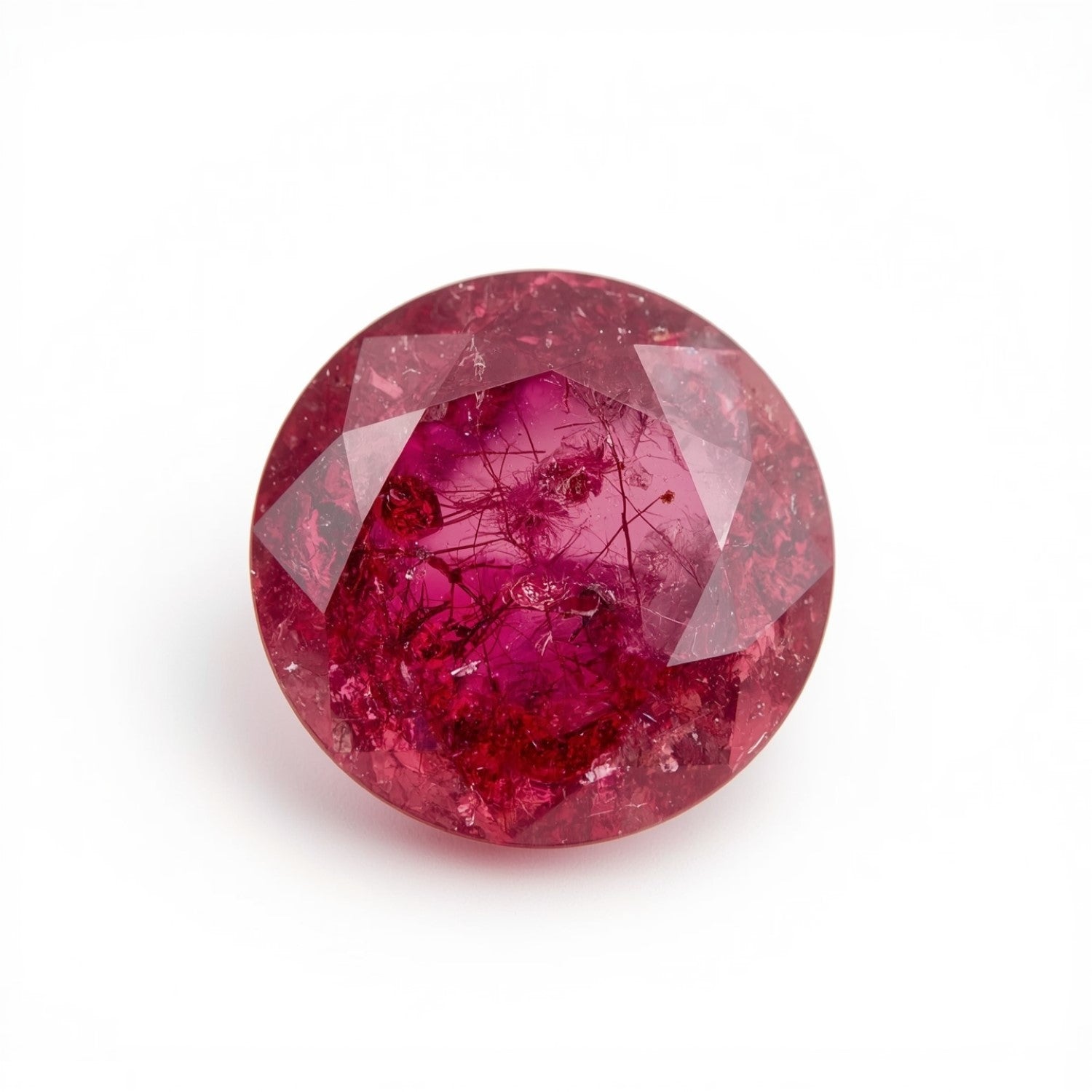 Ruby (GF) 1PC Small 7x7 MM Round Faceted Pink Splendid Precious Gems