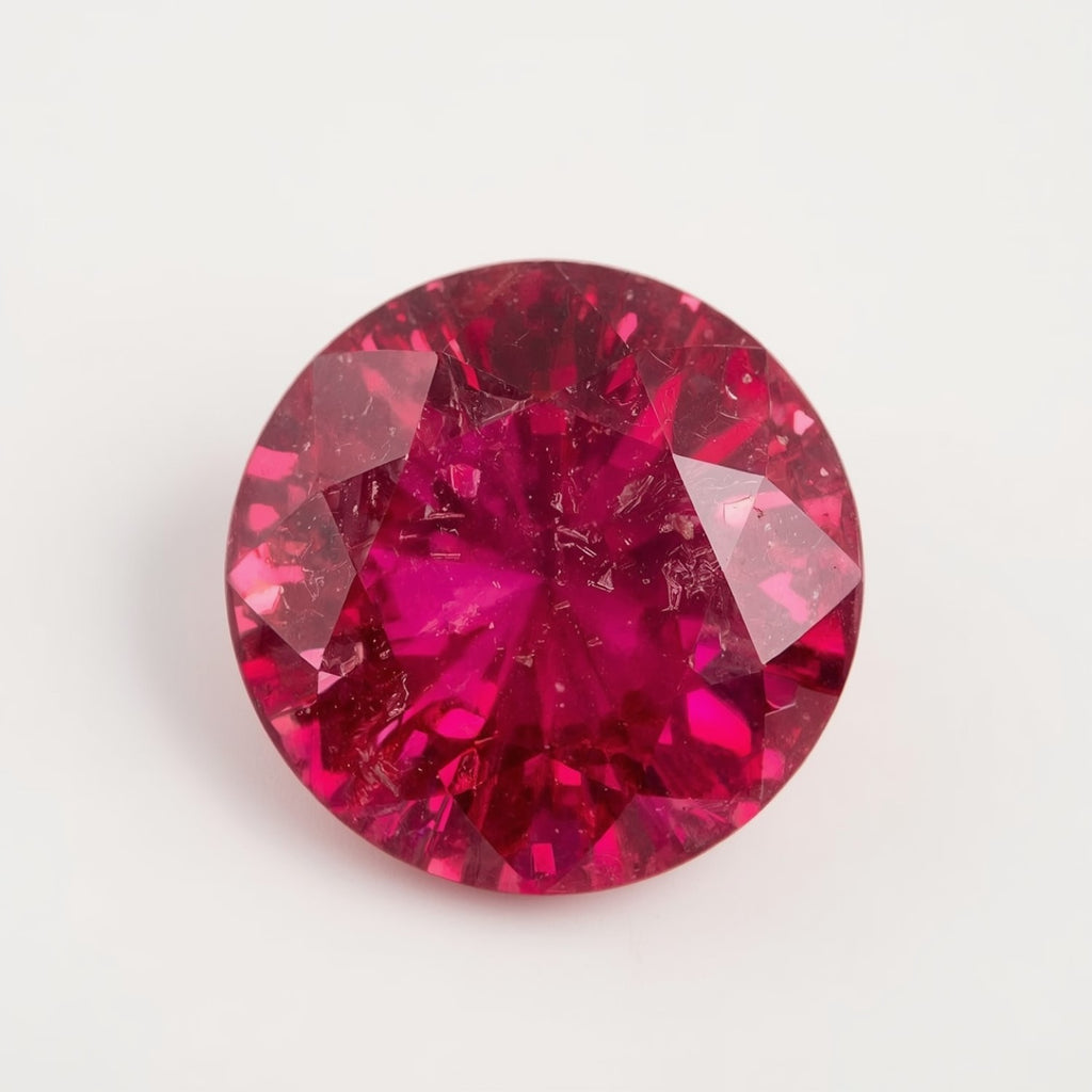 Ruby (GF) 1PC Small 8x8 MM Round Faceted Pink Luster Precious Loose Gems