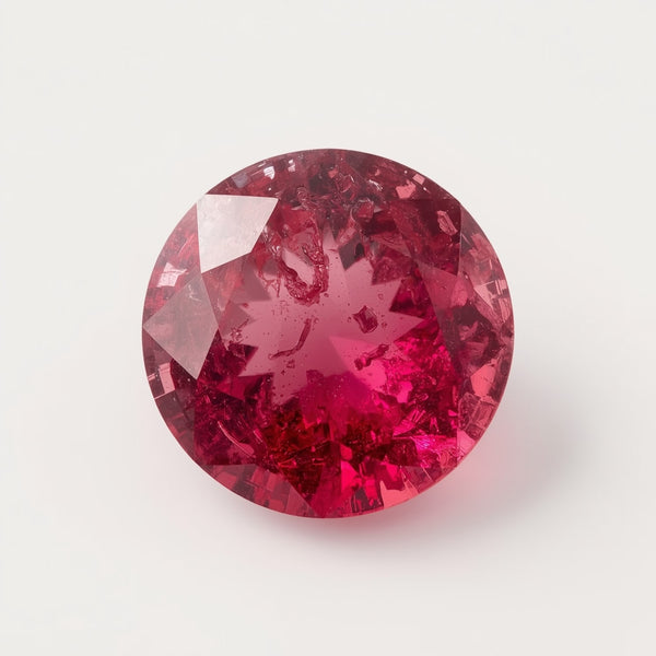 Ruby (GF) 1PC Medium 9x9 MM Round Faceted Pink Lustrous Precious Loose Gemstone