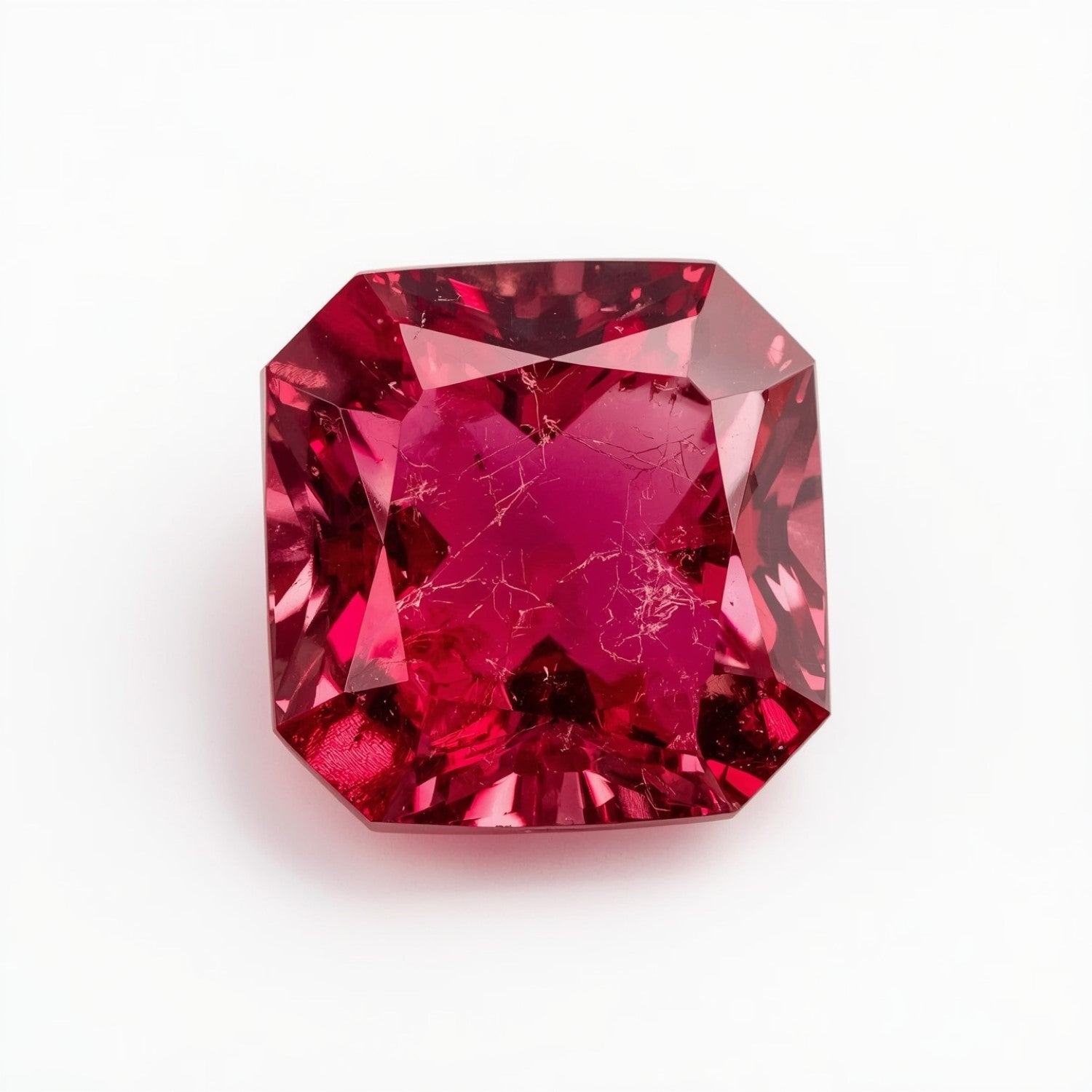 Ruby (GF) 1PC Large 11x11 MM Square Faceted Pink Fine Precious Gems Huvudsaklig produktbild