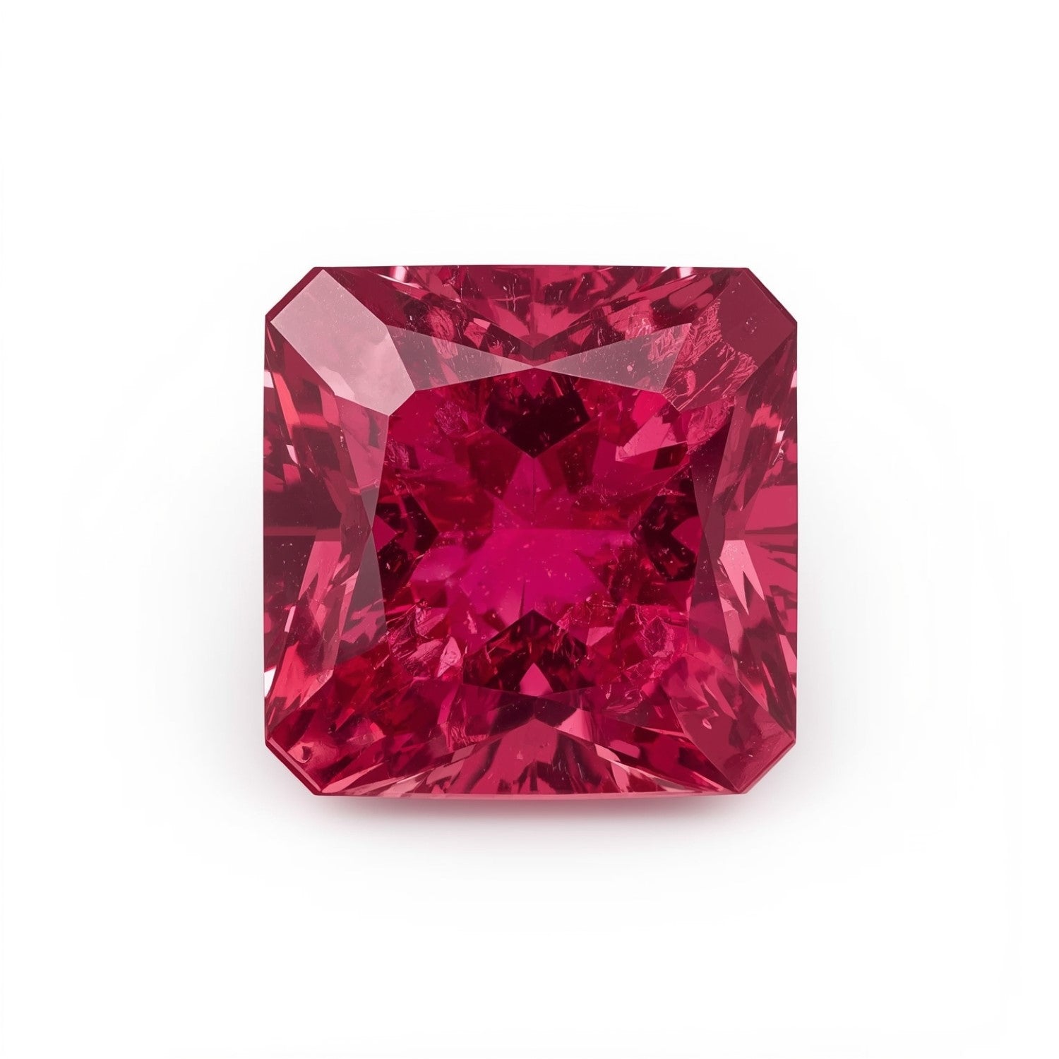 Ruby (GF) 1PC Large 11x11 MM Square Faceted Pink Fine Precious Gems Sekundär produktbild
