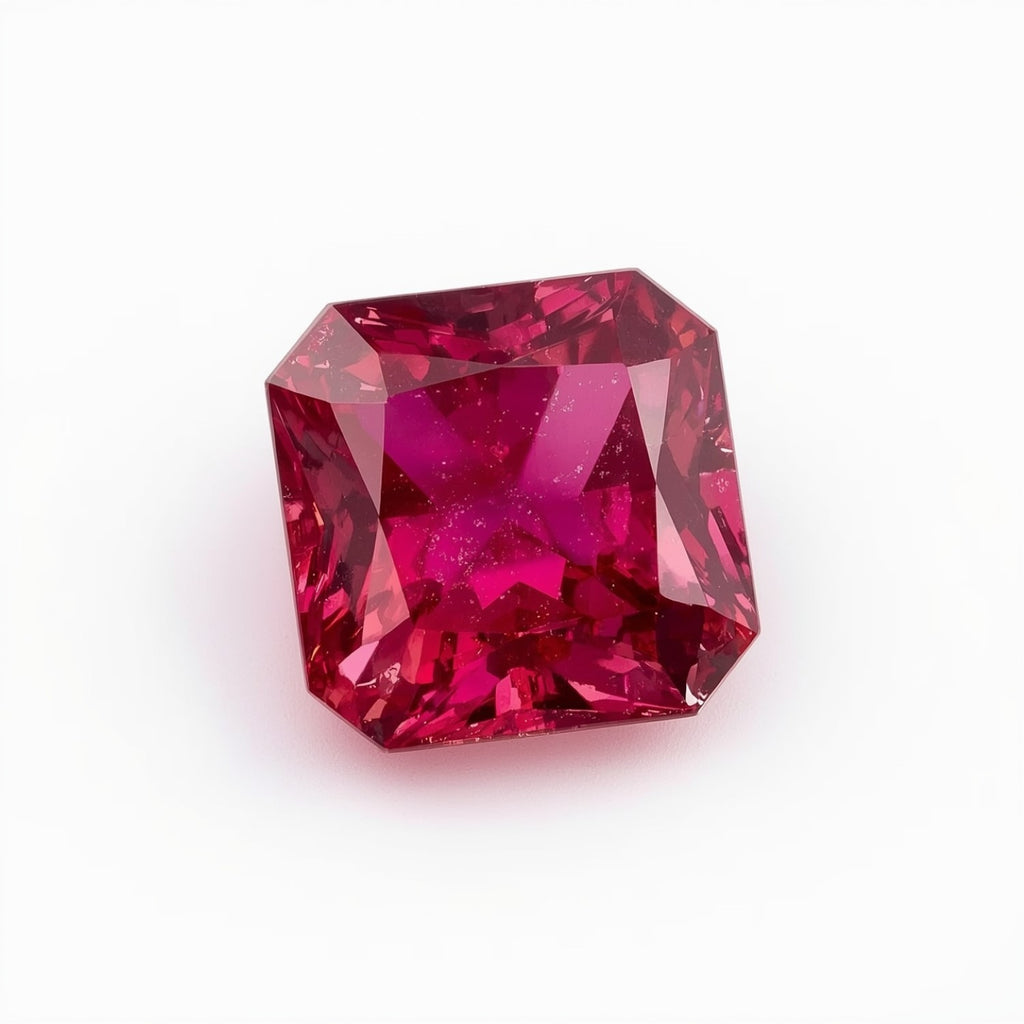 Ruby (GF) 1PC Chunky 14x14 MM Square Faceted Pink Genuine Precious Loose Gemstones