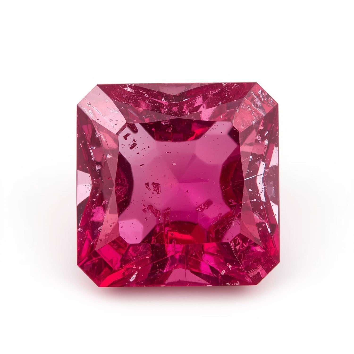 Ruby (GF) 1PC Chunky 15x15 MM Square Faceted Pink Superior Precious Gems