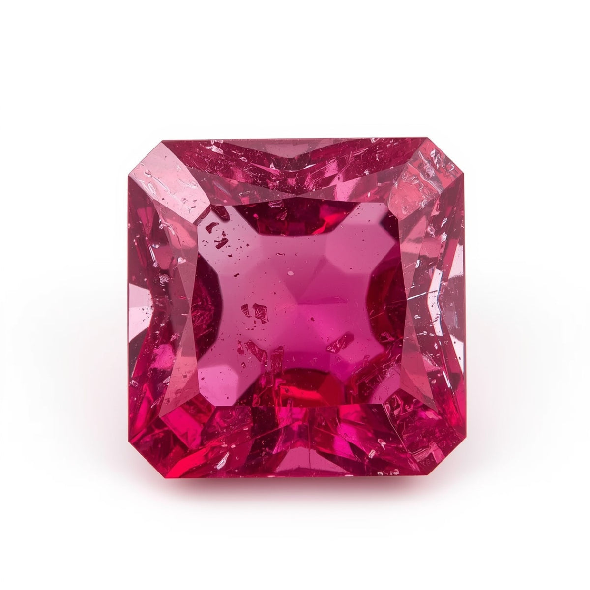 Ruby (GF) 1PC Chunky 15x15 MM Square Faceted Pink Superior Precious Gems