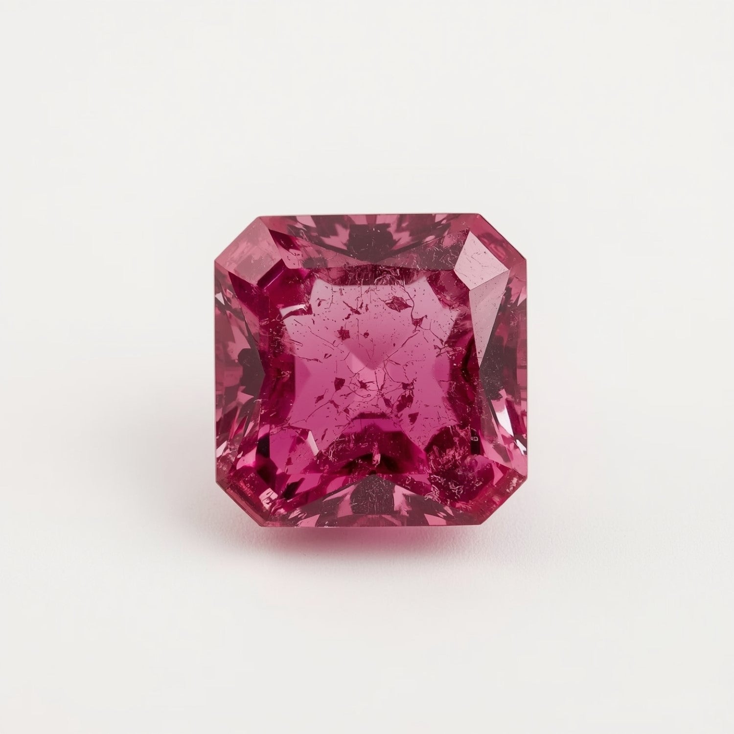 Ruby (GF) 10PC Tiny 3x3 MM Square Faceted Pink Fiery Precious Gems メイン画像