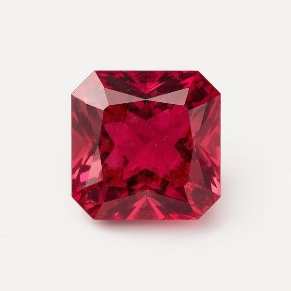 Ruby (GF) 1PC Small 7x7 MM Square Faceted Pink Splendid Precious Gems