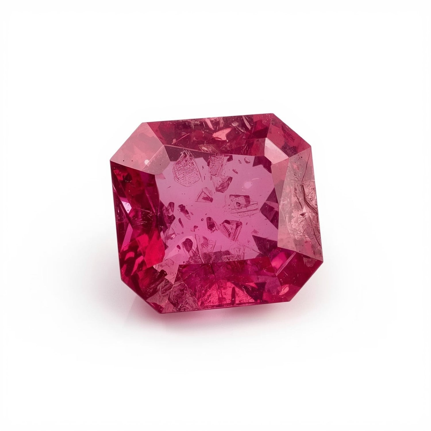 Ruby (GF) 1PC Small 8x8 MM Square Faceted Pink Luster Precious Loose Gems Immagine principale del prodotto