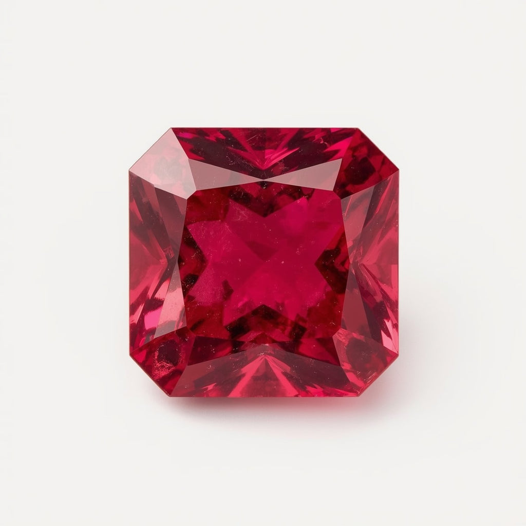 Ruby (GF) 1PC Small 8x8 MM Square Faceted Pink Luster Precious Loose Gems