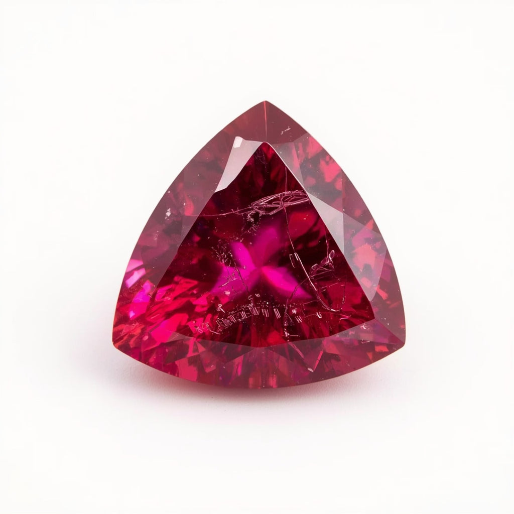 Ruby (GF) 1PC Large 12x12 MM Triangle Faceted Pink High-Quality Precious Loose Gems