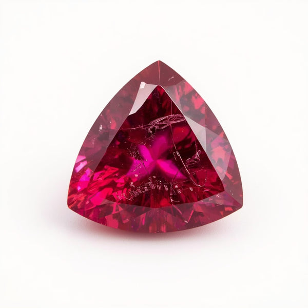 Ruby (GF) 1PC Large 12x12 MM Triangle Faceted Pink High-Quality Precious Loose Gems