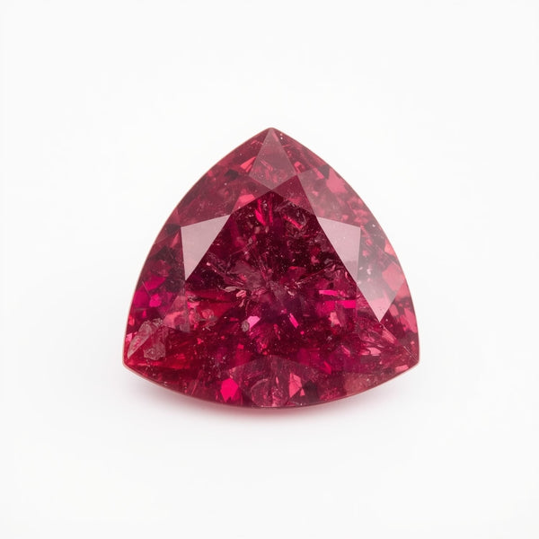 Ruby (GF) 1PC Chunky 13x13 MM Triangle Faceted Pink Natural Precious Loose Gemstone