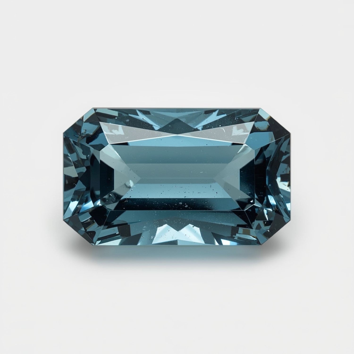 Schweizer Blautopas, 1 Stück, mittelgroß, 7 x 14 mm, Baguette-Facett, blau, hochwertige, lose Halbedelsteine