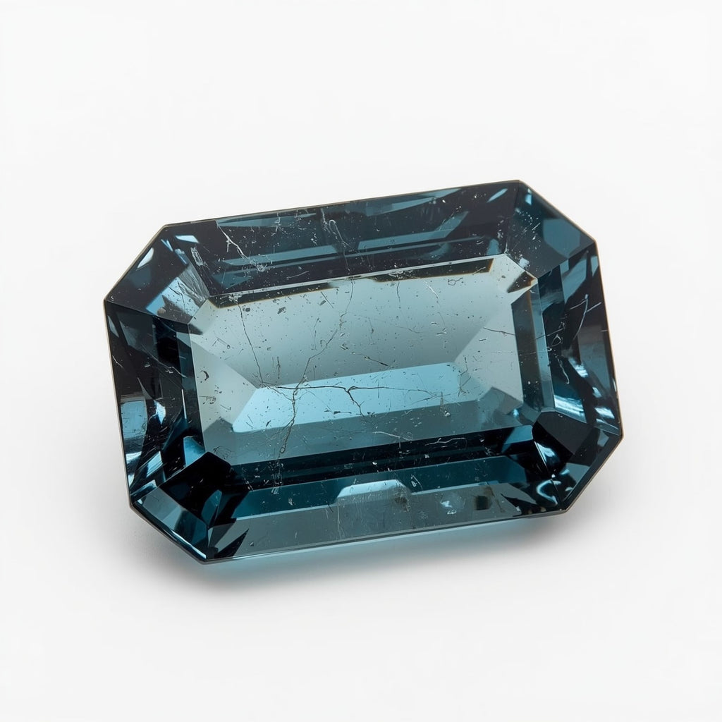 Swiss Blue Topaz 1PC Chunky 13x18 MM Emerald Faceted Blue Sparkling Semi Precious Gems