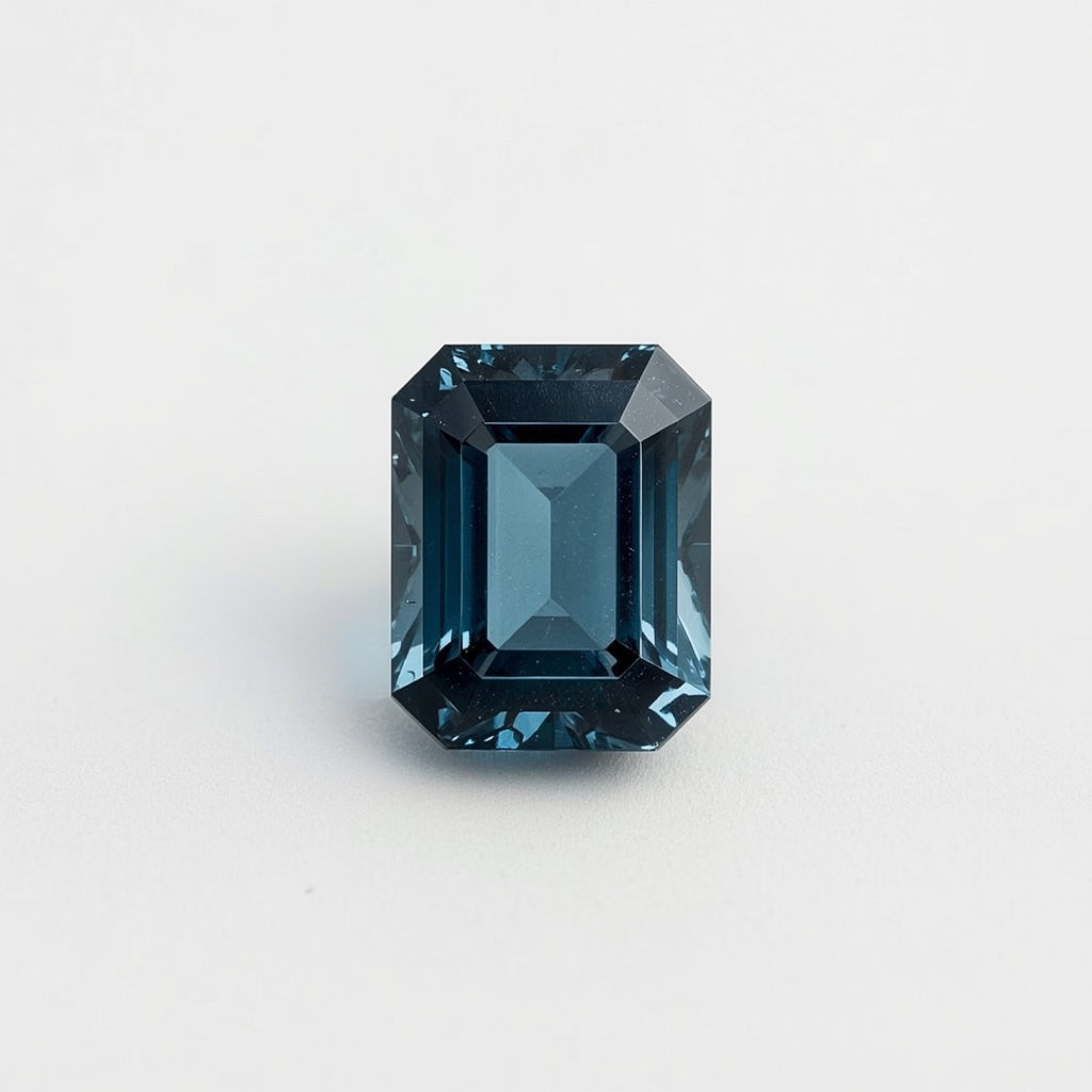Swiss Blue Topaz 1PC Small 7x9 MM Emerald Faceted Blue Fine Semi Precious Gems