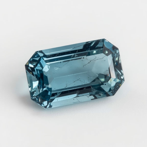 Swiss Blue Topaz 1PC Large 9x11 MM Emerald Faceted Blue Genuine Semi Precious Loose Gemstones