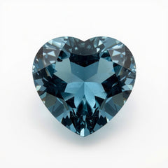 Swiss Blue Topaz 1PC Large 10x10 MM Heart Faceted Blue Shine Semi Precious Loose Gems