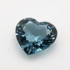 Swiss Blue Topaz 1PC Large 10x10 MM Heart Faceted Blue Shine Semi Precious Loose Gems